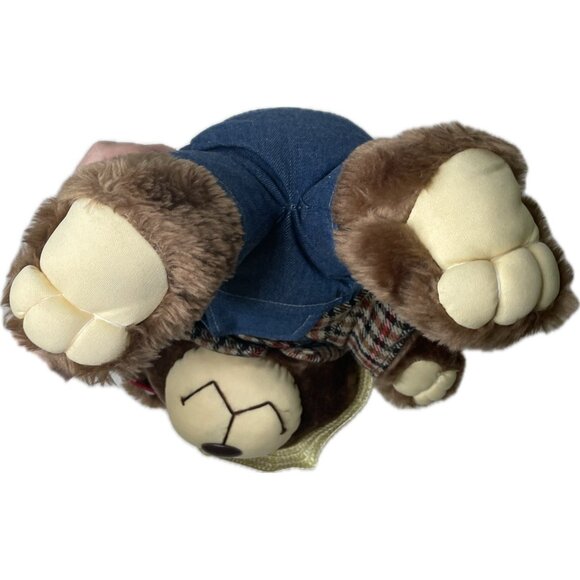 Vintage Dan Dee plush Bear Farmer Outfit Straw Hat Overalls NWT 16” - Picture 6 of 9